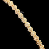 Moissanite Gold 5mm Flower Cluster Tennis Bracelet 925 Sterling Silver