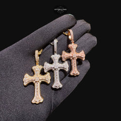 Moissanite Gothic Cross Pendant