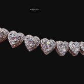 Moissanite Heart Bracelet 7mm 7"