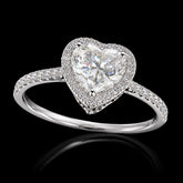 2.3 CTW Heart Cut Moissanite Engagement Ring 925 Sterling Silver