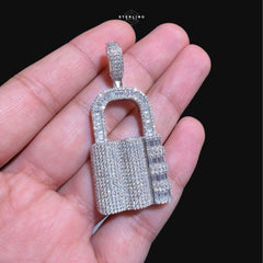 Moissanite Lock Pendant