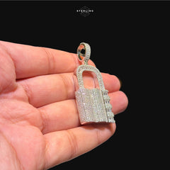 Moissanite Lock Pendant