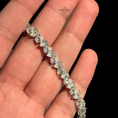 Moissanite Pear Tennis Bracelet 925 Sterling Silver Teardrop 7"