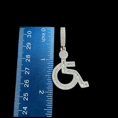 Moissanite Wheelchair Pendant