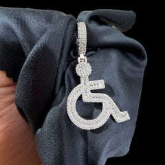 Moissanite Wheelchair Pendant