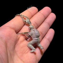 Iced Out Soldier Pendant + Rope Chain
