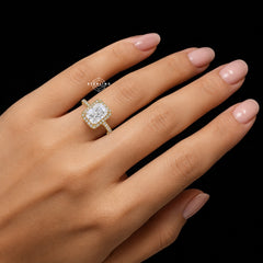 Radiant Cut 2.6 CTW Moissanite Ladies Engagement Ring 14k Gold 925 Silver