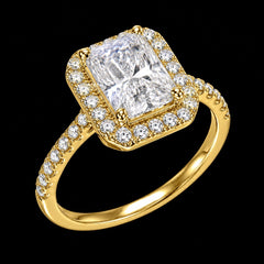 Radiant Cut 2.6 CTW Moissanite Ladies Engagement Ring 14k Gold 925 Silver