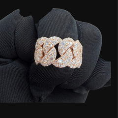 Moissanite Rose Cuban Ring Size 9