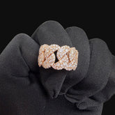 Moissanite Rose Cuban Ring Size 9