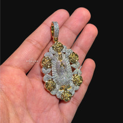 Virgin Mary Pendant - 14k Gold Plated CZ