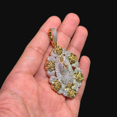 Virgin Mary Pendant - 14k Gold Plated CZ