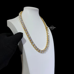10mm Moissanite Tennis Chain 14k Gold Plated