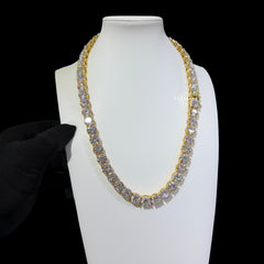 10mm Moissanite Tennis Chain 14k Gold Plated