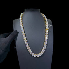 10mm Moissanite Tennis Chain 14k Gold Plated