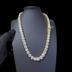 10mm Moissanite Tennis Chain 14k Gold Plated
