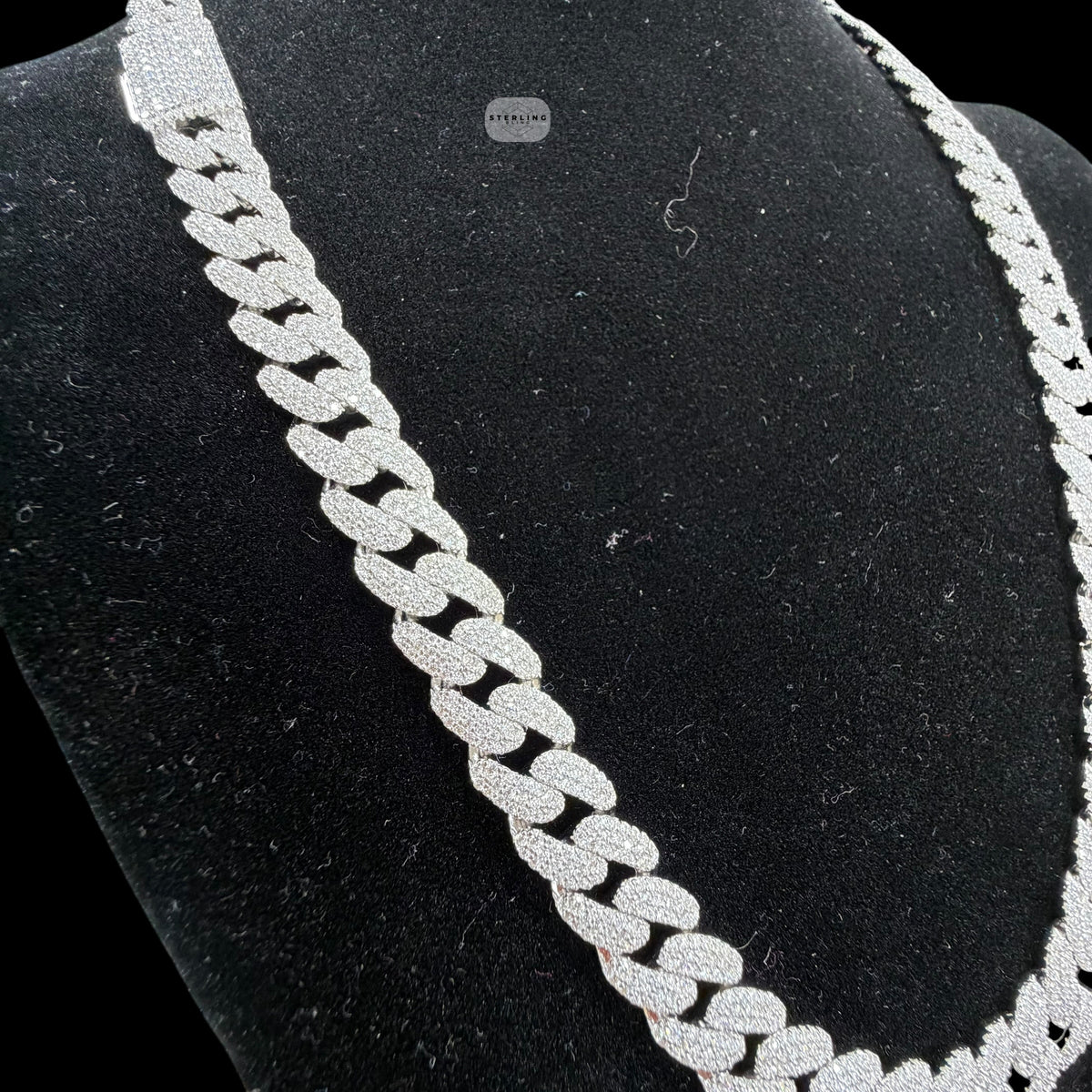 10mm Moissanite Miami Cuban Link Chain 22 Inch, 925 Sterling Silver Iced Out Hip Hop Necklace