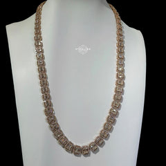 11mm Rose Gold Baguette Moissanite Tennis Chain 22 Inch