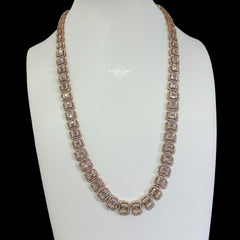 11mm Rose Gold Baguette Moissanite Tennis Chain 22 Inch