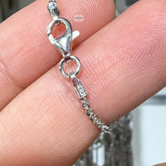 2mm Criss Cross Popcorn Chain, Margarita Rope Chain, 925 Sterling Silver Bracelet Anklet Necklace, Rhodium, Made in Italy