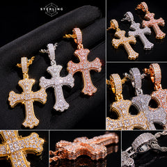 Moissanite Gothic Cross Pendant