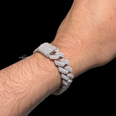 3D Cuban Bracelet - 12mm 8" - Moissanite