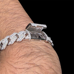 3D Cuban Bracelet - 12mm 8" - Moissanite