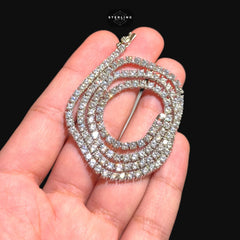 3mm 14k White Gold Finish Tennis Chain Necklace