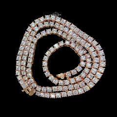 3mm 14k Rose Gold Finish CZ Tennis Chain