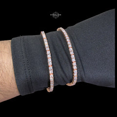 3mm 14k Rose Gold Finish CZ Tennis Chain