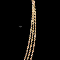 3mm Rose Gold Rope Chain Necklace, 22 Inch Stainless Steel Necklace, 14K Rose Gold Bonded Chain, Waterproof Jewelry, Gift for Him Her