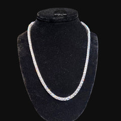 4mm Tennis Chain - 14k White Gold Plated