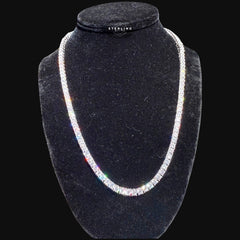 4mm Tennis Chain - 14k White Gold Plated