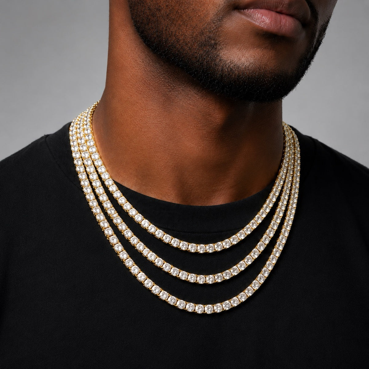 4mm 14k Gold Finish CZ Tennis Chain