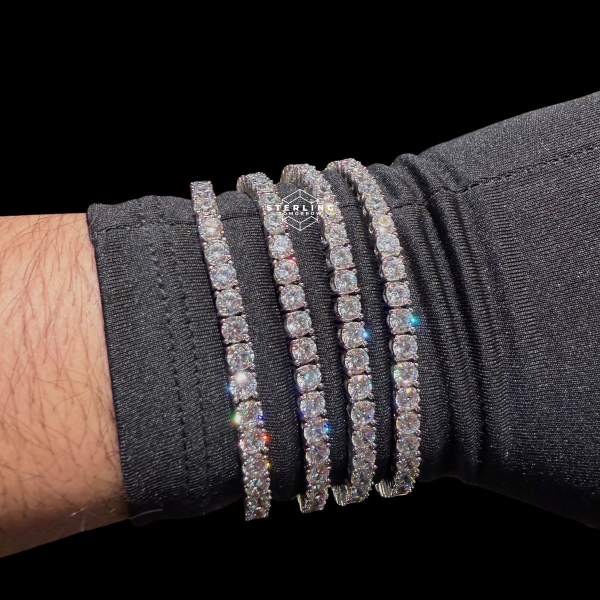 4mm Moissanite Tennis Bracelet, 925 Sterling Silver, VVS1 D Color, GRA Certified