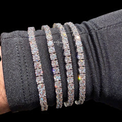 4mm Moissanite Tennis Bracelet, 925 Sterling Silver, VVS1 D Color, GRA Certified
