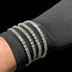 4mm Moissanite Tennis Bracelet, 925 Sterling Silver, VVS1 D Color, GRA Certified