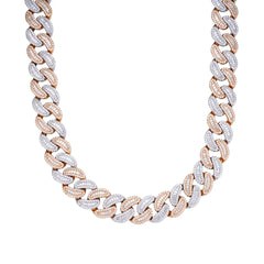 Moissanite 20mm Rose Baguette Cuban Chain