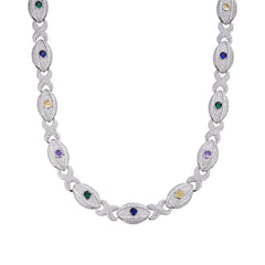Infinity Eye 22" Moissanite Necklace Multicolor