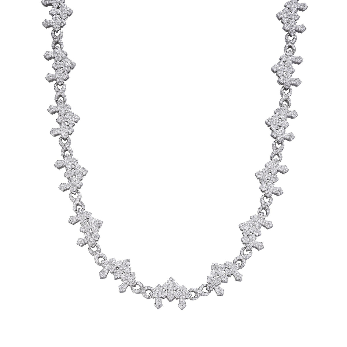 Infinity 3 Cross Moissanite 22" Religious Necklace