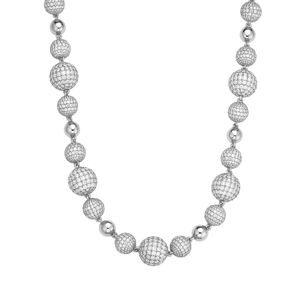 Moissanite Snow Ball Bead Iced Chain - 22"