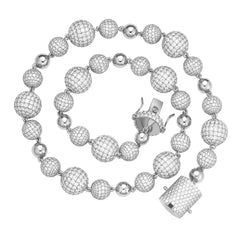 Moissanite Snow Ball Bead Iced Chain - 22"