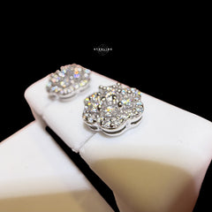 Moissanite Flower Cluster Stud Earrings 5mm