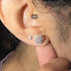 Moissanite Flower Cluster Stud Earrings 5mm