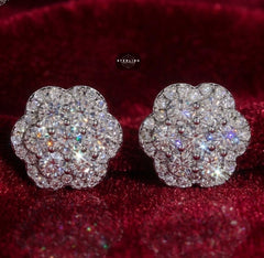Moissanite Flower Cluster Stud Earrings 5mm