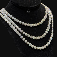 Moissanite 7mm Cluster Tennis Necklace