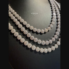 Moissanite 7mm Cluster Tennis Necklace