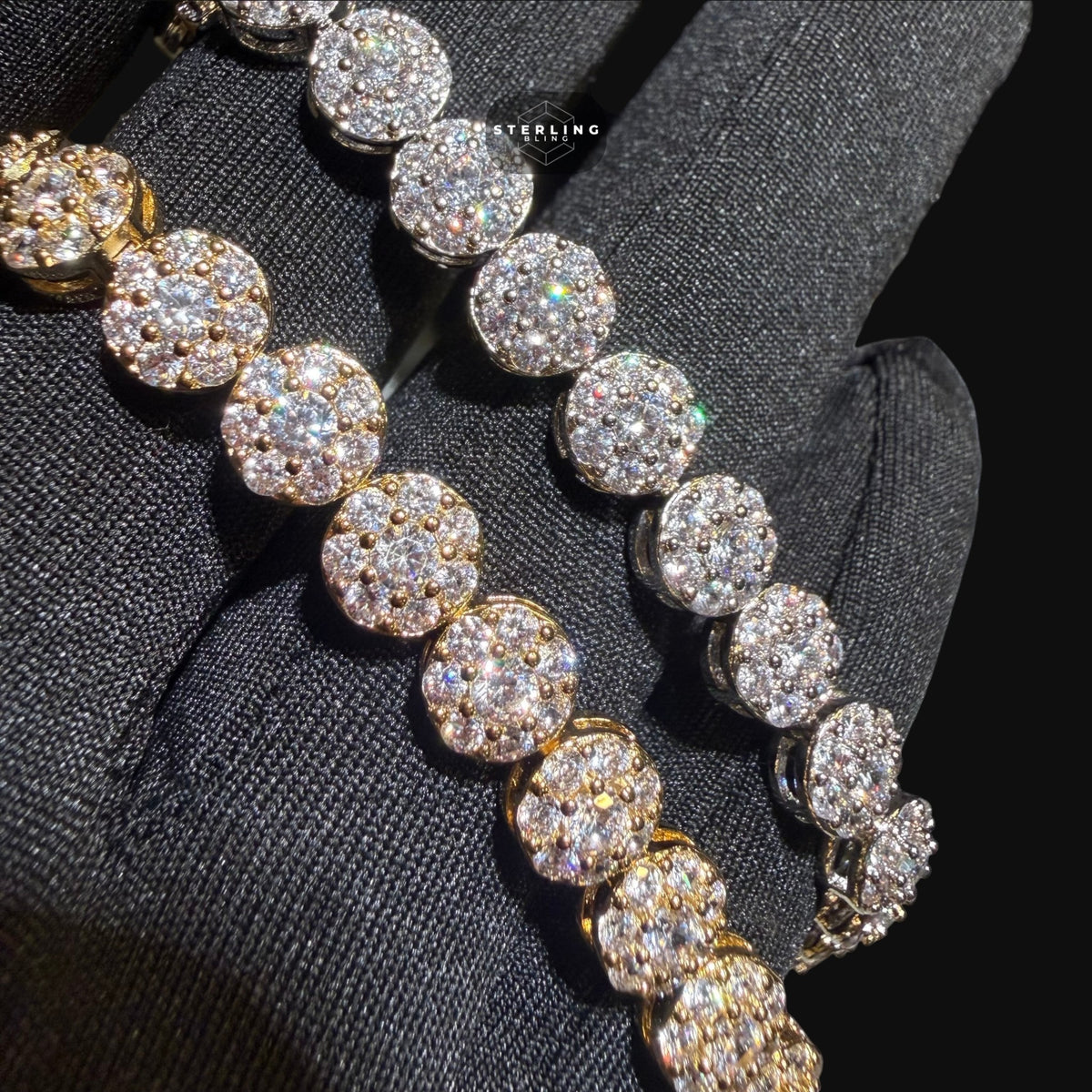 7mm Flower Honeycomb Tennis Bracelet