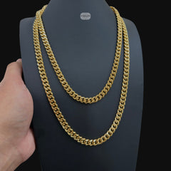 8mm Gold Miami Cuban Chain Necklace
