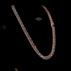 8mm Moissanite Rose Gold Tennis Chain Necklace